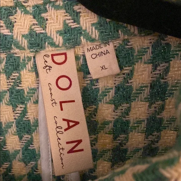 Anthropologie Green and White Houndstooth Blazer - Picture 2 of 7